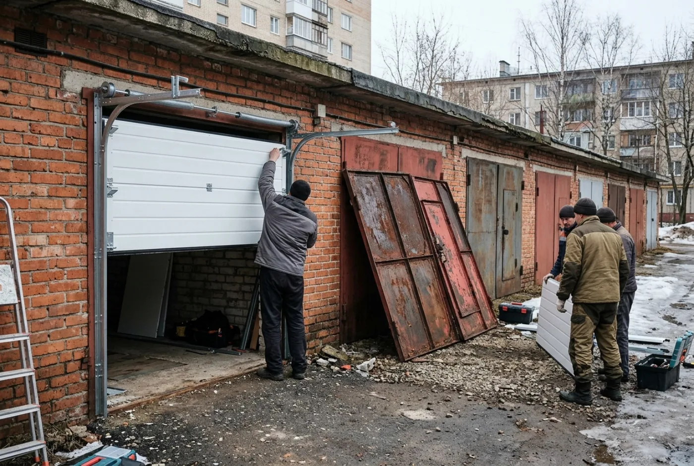 Замена гаражных ворот в Судаке